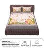 Orange Animal Print 250 TC Microfiber King Sized Kids Double Bedsheet with 2 Pillow Covers