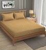 Beige Traditional 300 TC Microfiber King Sized Double Bedsheet with 2 Pillow Covers