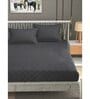 Grey Traditional 300 TC Microfiber King Sized Double Bedsheet with 2 Pillow Covers