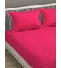 Magenta Traditional 300 TC Microfiber Queen Sized Double Bedsheet with 2 Pillow Covers