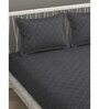 Grey Traditional 300 TC Microfiber King Sized Double Bedsheet with 2 Pillow Covers