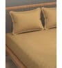 Beige Traditional 300 TC Microfiber King Sized Double Bedsheet with 2 Pillow Covers