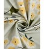 Green Floral 200 TC Microfiber King Sized Double Bedsheet with 2 Pillow Covers