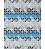 Blue Geometric 200 TC Microfiber King Sized Double Bedsheet with 2 Pillow Covers