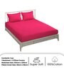 Magenta Traditional 300 TC Microfiber Queen Sized Double Bedsheet with 2 Pillow Covers