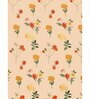 Orange Floral 200 TC Microfiber King Sized Double Bedsheet with 2 Pillow Covers