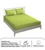 Green Traditional 300 TC Microfiber Queen Sized Double Bedsheet with 2 Pillow Covers