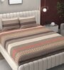 Multicolor Geometric 250 TC Microfiber King Size Double Bedsheet Fitted Microfiber With 2 Matching Pillow Covers