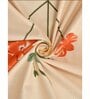 Orange Floral 250 TC Microfiber King Size Fitted Bedsheet With 2 Pillow Covers