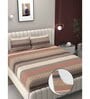 Multicolor Geometric 250 TC Microfiber King Size Double Bedsheet Fitted Microfiber With 2 Matching Pillow Covers