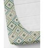 Green Geometric 250 TC Microfiber King Size Double Bedsheet Fitted Microfiber With 2 Matching Pillow Covers