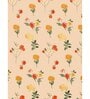 Orange Floral 250 TC Microfiber King Size Fitted Bedsheet With 2 Pillow Covers