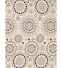 Cream Geometric 250 TC Microfiber King Size Double Bedsheet Fitted Microfiber With 2 Matching Pillow Covers