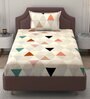 Multicolor Geometric 250 TC Microfiber Single Bed Soft Microfiber Printed Bedsheet With 1 Pillow Cover