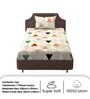 Multicolor Geometric 250 TC Microfiber Single Bed Soft Microfiber Printed Bedsheet With 1 Pillow Cover
