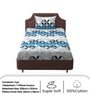 Blue Geometric 250 TC Microfiber Single Bed Soft Microfiber Printed Bedsheet With 1 Pillow Cover