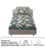 Grey Floral 250 TC Microfiber Single Bed Soft Microfiber Printed Bedsheet With 1 Pillow Cover