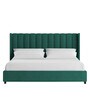 Colina Velvet Upholstered King Size Bed in Pine Green Colour