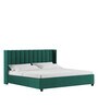 Colina Velvet Upholstered King Size Bed in Pine Green Colour