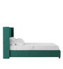 Colina Velvet Upholstered King Size Bed in Pine Green Colour