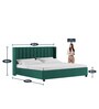 Colina Velvet Upholstered King Size Bed in Pine Green Colour