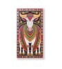 Indian Cow Wall Painting Set of 3 White Frame