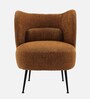 Collin Boucle Fabric Lounge Chair In Brown Colour