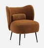 Collin Boucle Fabric Lounge Chair In Brown Colour