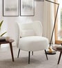 Collin Boucle Fabric Lounge Chair In Warm White Colour