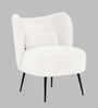 Collin Boucle Fabric Lounge Chair In Warm White Colour