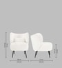 Collin Boucle Fabric Lounge Chair In Warm White Colour