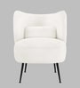 Collin Boucle Fabric Lounge Chair In Warm White Colour