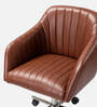 Colm Leatherette Guest Chair In Brown Colour