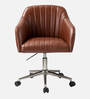 Colm Leatherette Guest Chair In Brown Colour