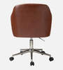 Colm Leatherette Guest Chair In Brown Colour