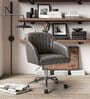 Colm Leatherette Guest Chair In Grey Colour