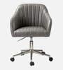 Colm Leatherette Guest Chair In Grey Colour