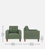Cologne Fabric 1 Seater Sofa in Green Colour