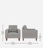 Cologne Fabric 1 Seater Sofa in Grey Colour