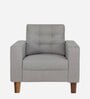 Cologne Fabric 1 Seater Sofa in Grey Colour