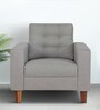 Cologne Fabric 1 Seater Sofa in Grey Colour