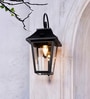 Colonial Black Outdoor Wall Lantern with Tapered Hut Design
