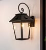 Colonial Black Outdoor Wall Lantern with Tapered Hut Design
