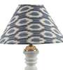 Colonial white wooden Table Lamp with ikat Print Shade