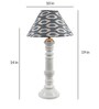 Colonial white wooden Table Lamp with ikat Print Shade