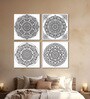 Circular Canvas Art Set Printed Wall Painting Set of 4 Stretch Canvas Frame