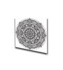 Circular Canvas Art Set Printed Wall Painting Set of 4 White Frame