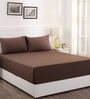 Maroon Solid 200 TC Cotton 1 Double King Size Bedsheet with 2 Pillow Covers