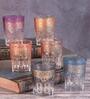 Colored Glass Morrocco Tumbler with Gold Print (Set of 6pcs)