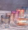 Colored Glass Morrocco Tumbler with Gold Print (Set of 6pcs)